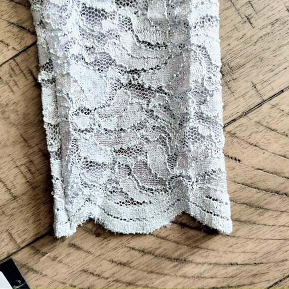 Onyx Nite Platinum Stretch Lace Dress 8 D-Cut Scallop Lined Body Con 3/4 Sleeve - Picture 8 of 12